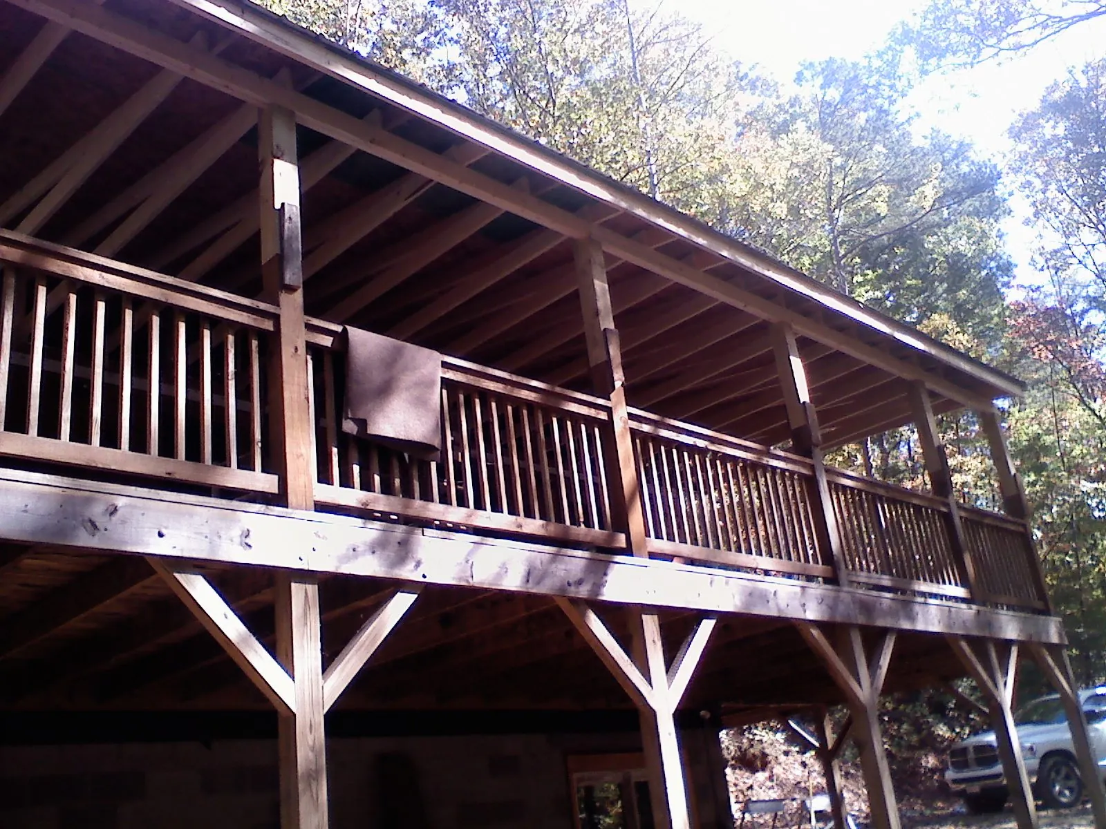 Timber framing under a new elevated porch and deck — Roof Leak Repair in Pope Army Airfield by Roofing Brothers